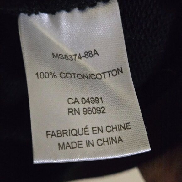 Carolina Belle Black Crewneck Sweater White Contrast Cuffs Size L - Picture 5 of 5